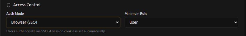 SSO access control configuration