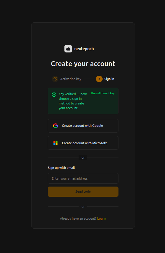Sign-in provider selection screen