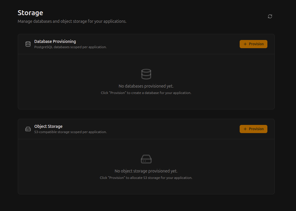 NextEpoch Storage provisioning